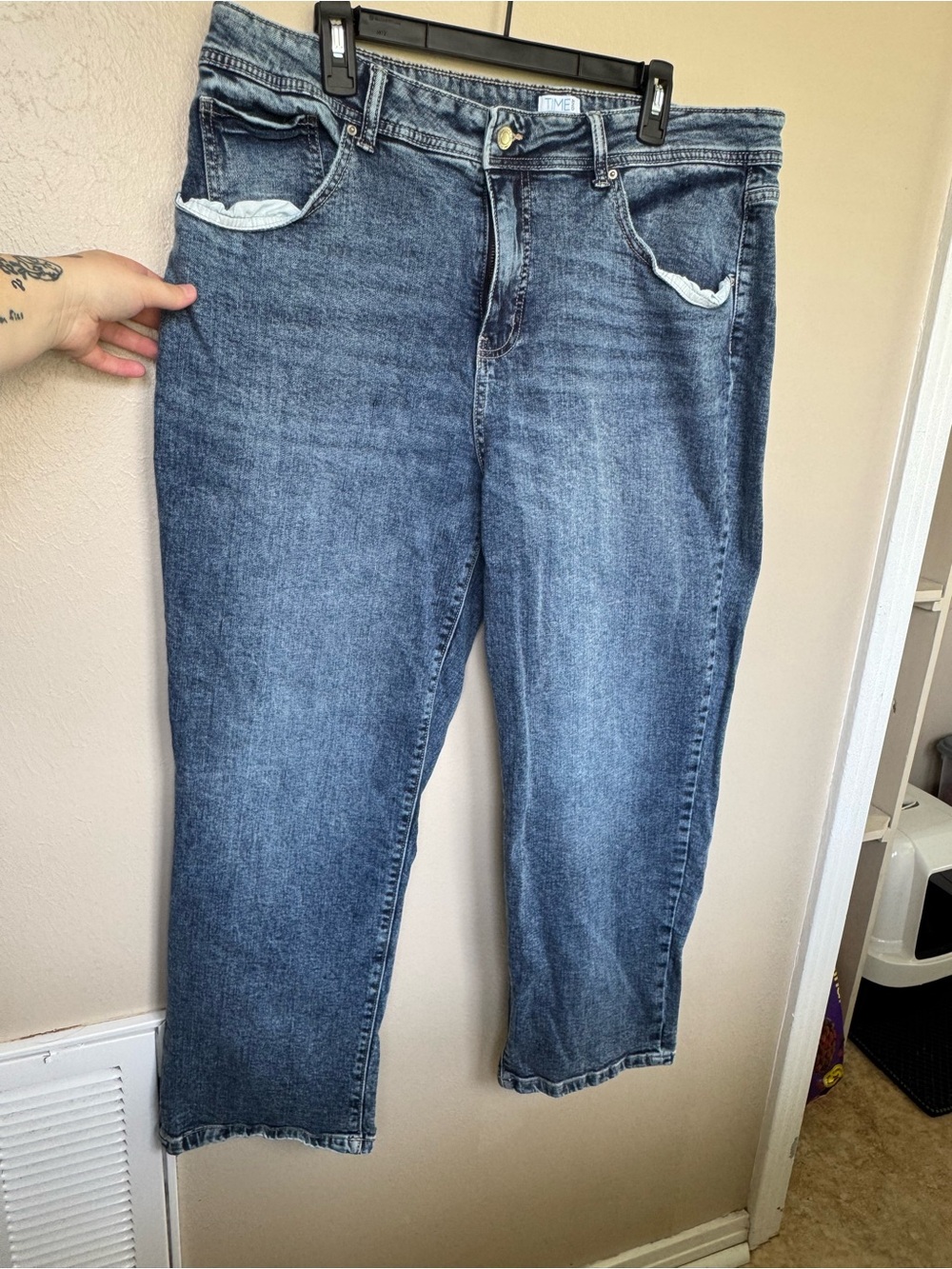 Time and Tru Light and Dark Blue Wash Jeans